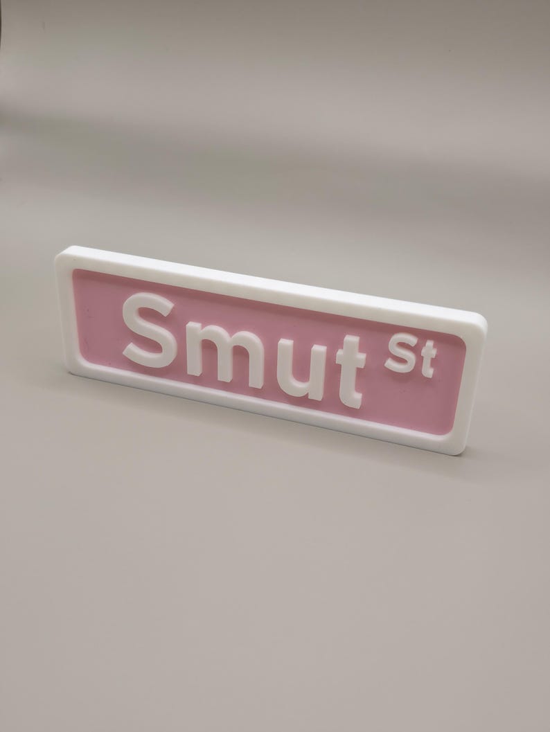 Smut Street Sign: Funny Pink 3D Printed Booktok Decor image 6