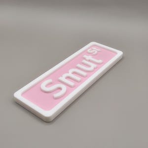 Smut Street Sign: Funny Pink 3D Printed Booktok Decor image 2