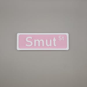 Smut Street Sign: Funny Pink 3D Printed Booktok Decor image 5