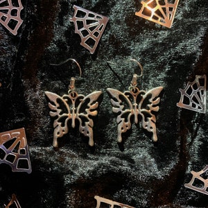 Grunge alternative witchy butterfly earrings