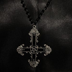 inverted cross necklace - alternative jewellery - goth - vampire - witch - halloween - gothic necklace - punk - grunge