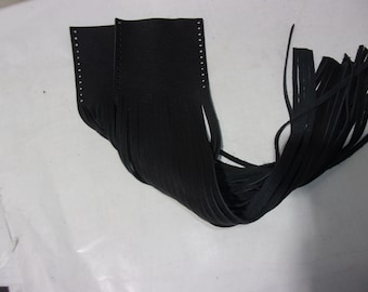 Black 20" leather grips for your motorcycle. You pick the lacing color!