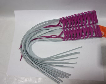 Purple and White 12" Fringe Leather Covers