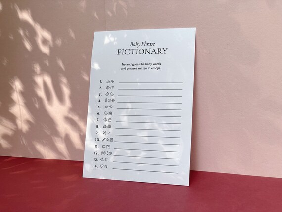 Baby Phrase Pictionary Instant Download Baby Shower Game - Etsy