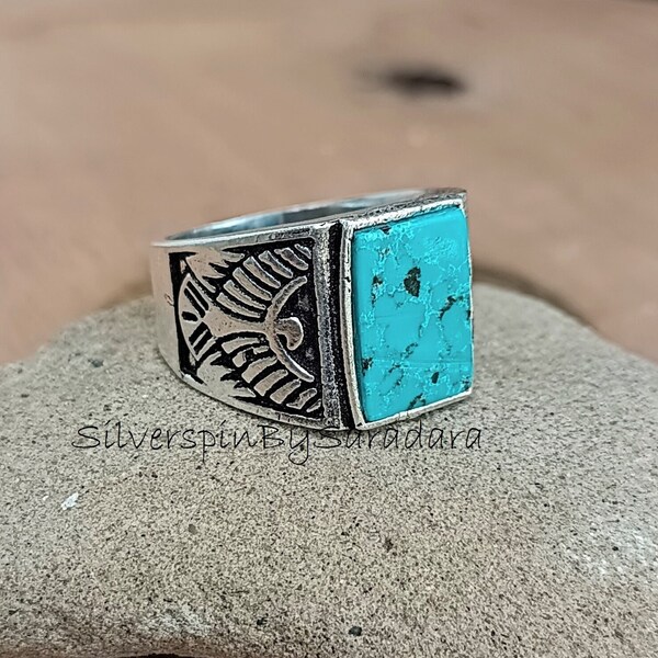 Mens Turquoise Ring - Etsy