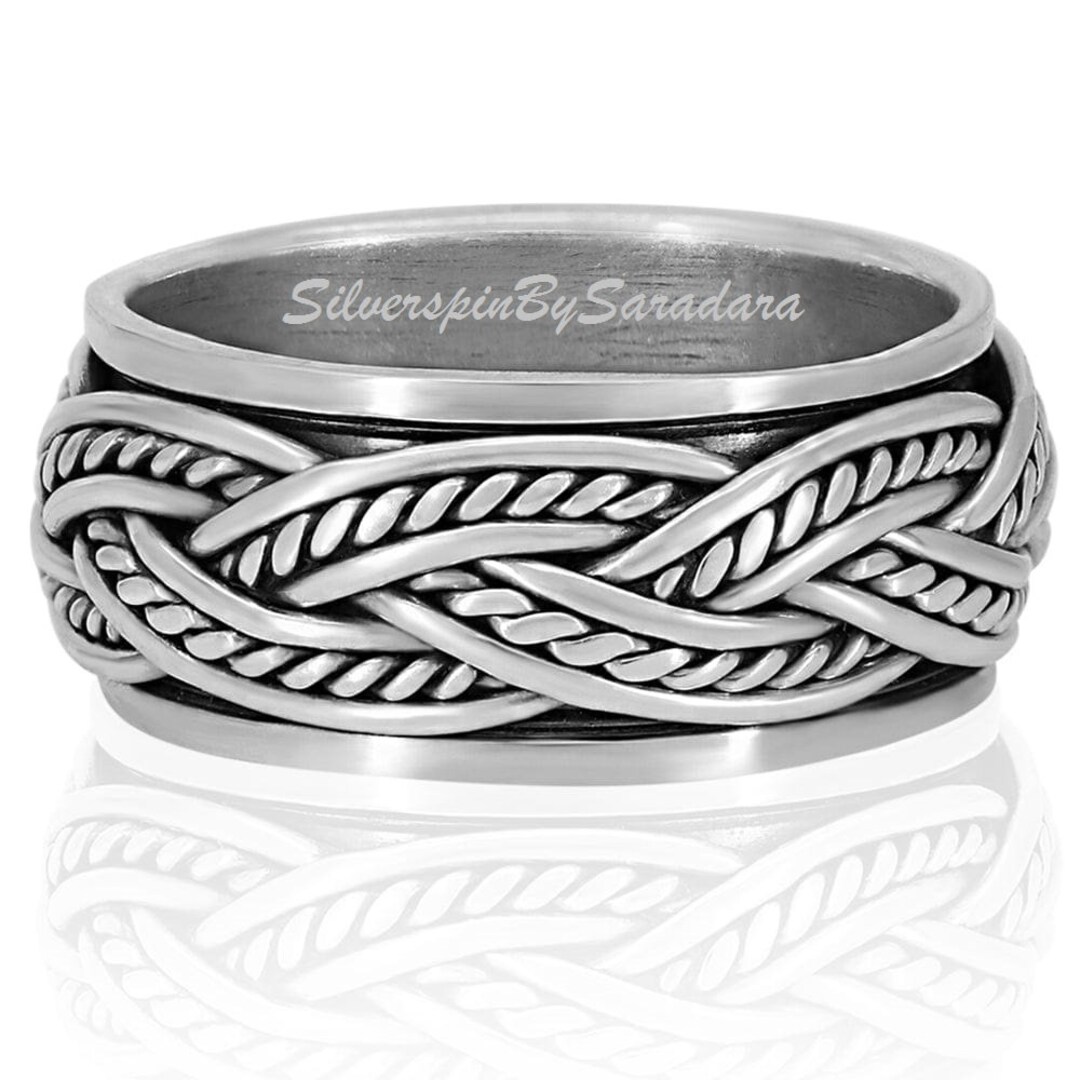Freedom Simple Spinner Band Ring 925 Silver Ring Boho Ring Etsy