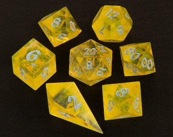 Summer in Sweden - Handmade dice, 7 piece set, tabletop