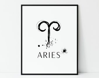 Aries Printable Art | 5X7 Print | Wall Art Prints Trendy | Horoscope Print | Womens Gifts