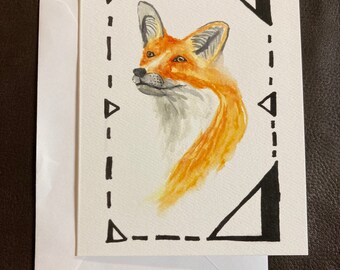 Fox Card - Etsy