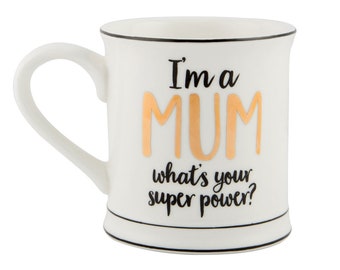 Mum Superpower Tea Coffee Cute Mug, Handmade Mugs