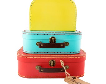 Brights Retro Travel Luggage Bag Suitcase - Set of 3