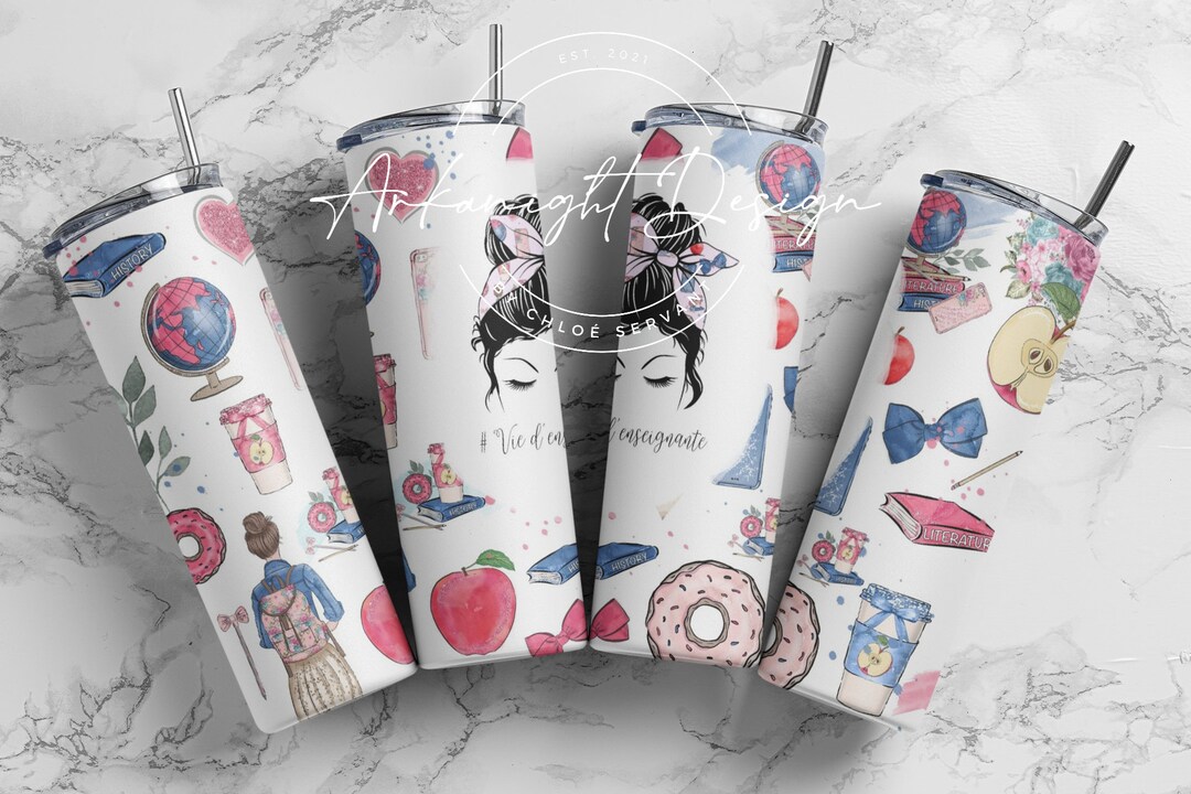 Sublimation en français tumblers wrap design for 20oz straight Etsy