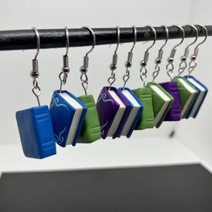 Book dangle earrings, gift for book lover