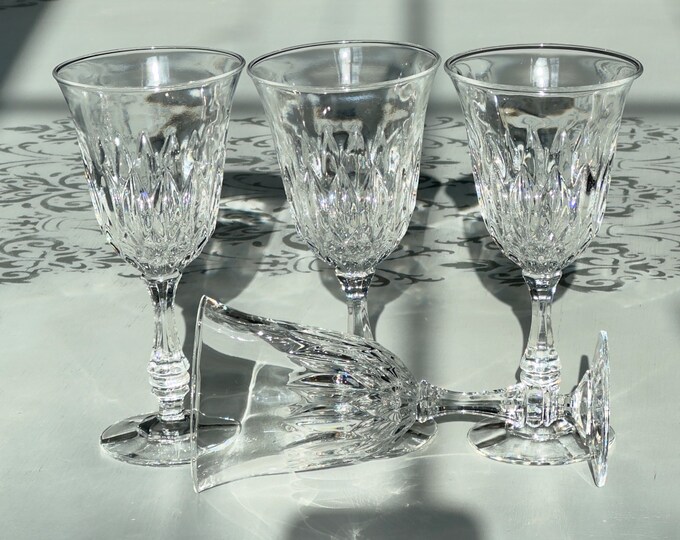 Vintage Wine Glassesfostoria Kimberly Leaded Crystal Etsy