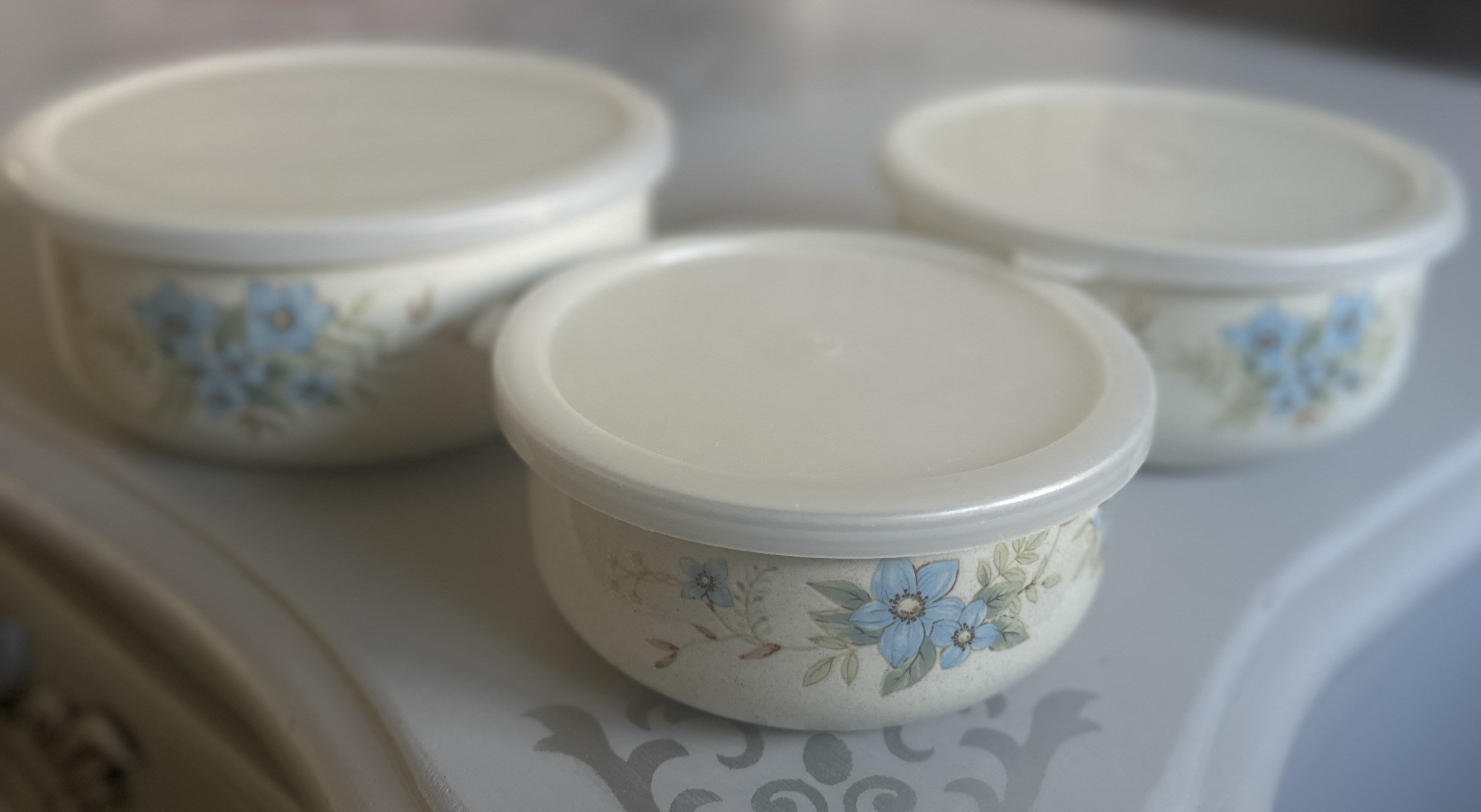 Vintage Enamel Nesting Bowls With Lids Mikasa Day Dreams Etsy