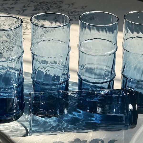Libby Blue Water Glasses - Etsy