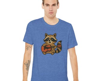 T-shirt med tvättbjörnsgitarr: Miljövänlig unisex-tröja, gåva för musikälskare