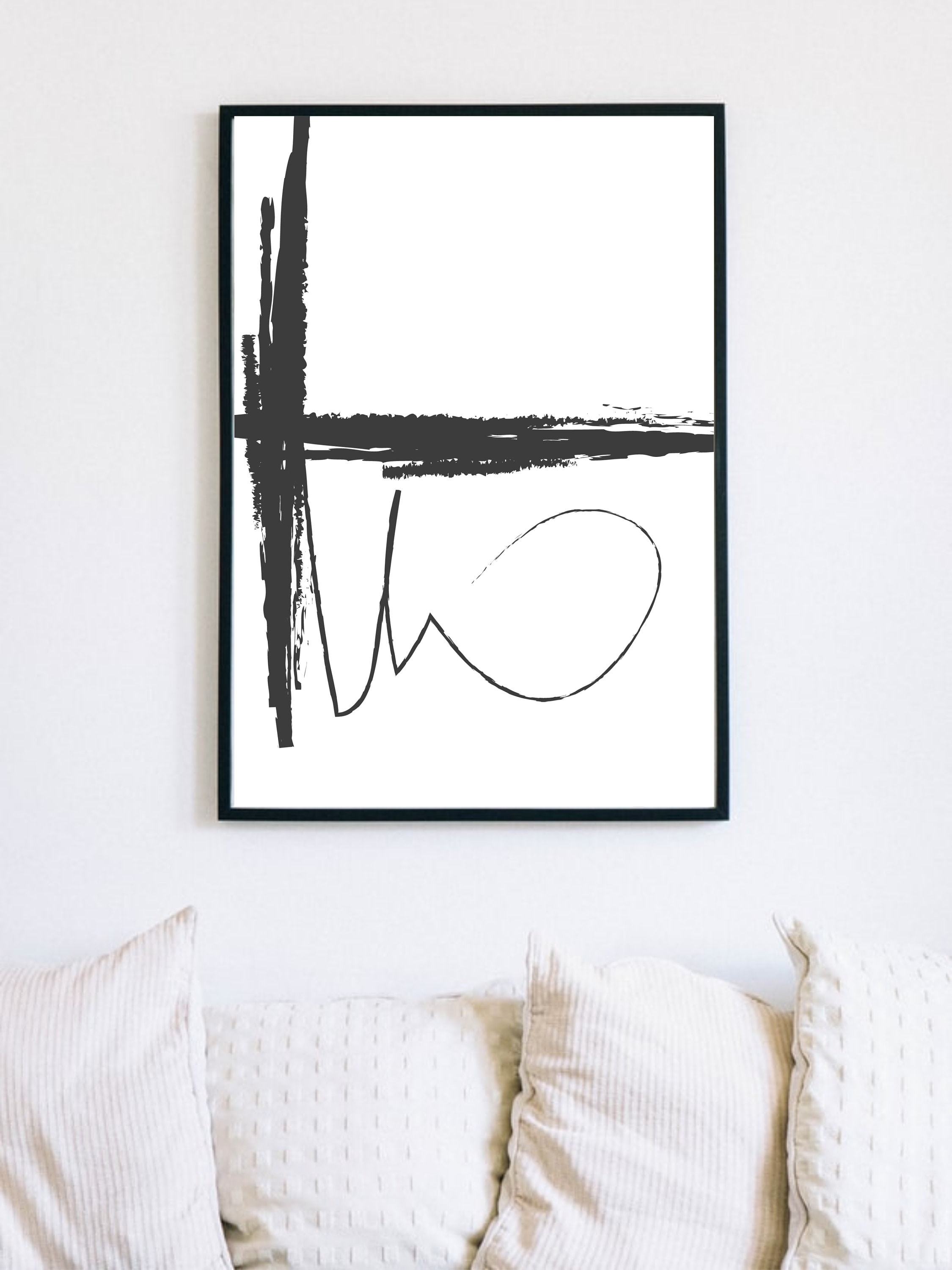 Abstract Black and White Poster, Set of 3, Printable Posters, Simple