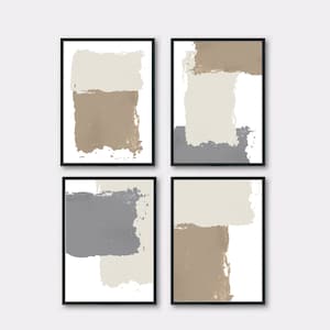 Abstract Neutral Posters | Set of 4 | Printable Posters | Simple Modern Wall Art | Digital Download | Minimal | Boho
