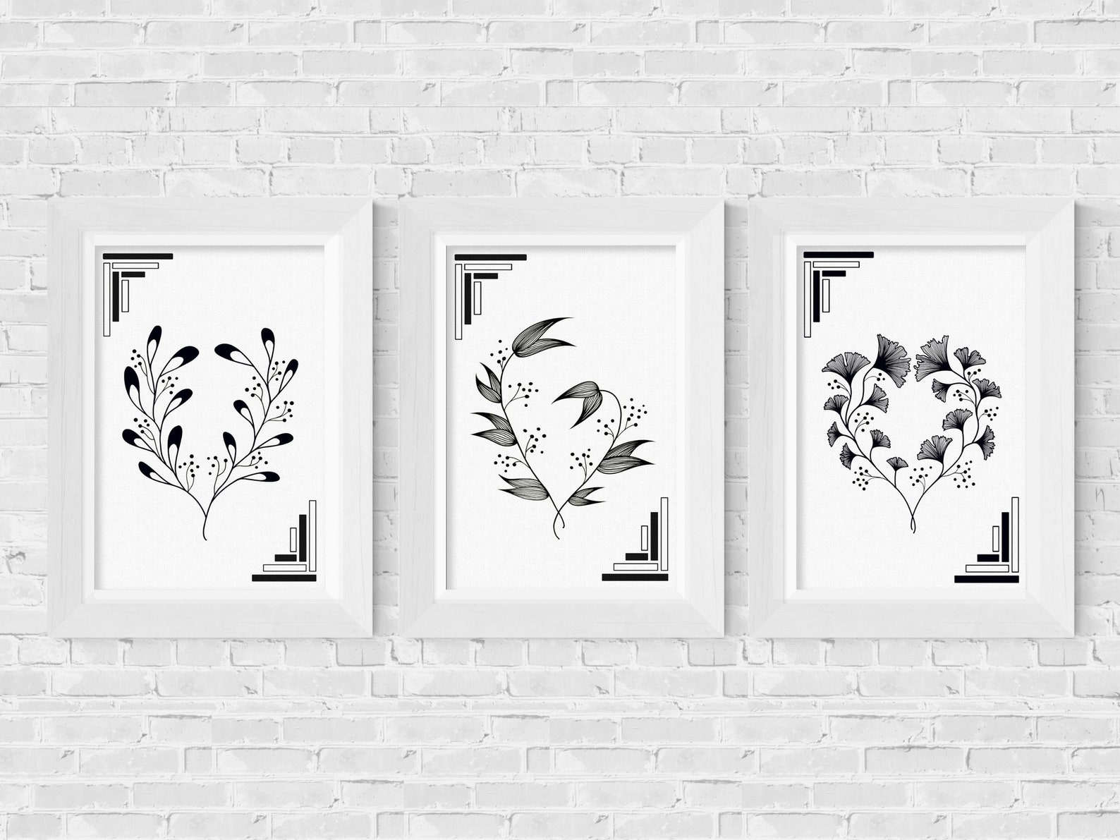 Minimalist Gallery Wall Downloadable Art Prints Black and Etsy