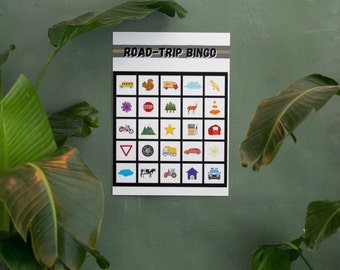 Road Trip Bingo Car Game for Kids and Teens Printable Download