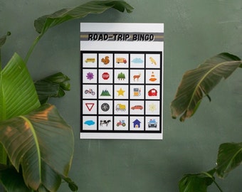 Road Trip Bingo Autospel voor kinderen en tieners Afdrukbare download