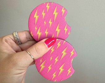 Posavasos para coche con diseño de rayo: Forros suaves para portavasos