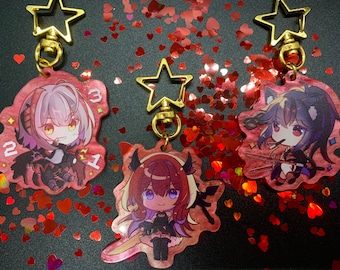 2" RED Arknights Keychains