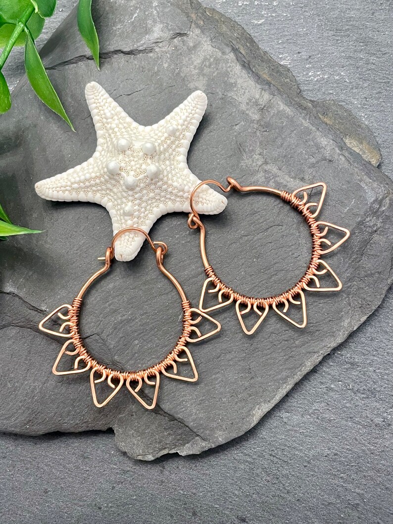 Copper Hoop Earrings, Boho Earrings, Hoop Earrings, Boho Jewelry ...