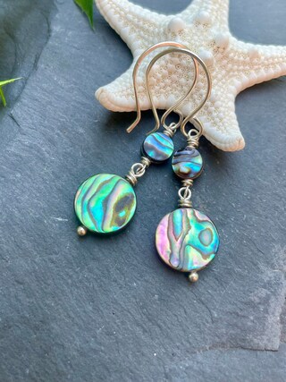 Orecchini Pendenti In Argento Sterling 925 Con Conchiglia Abalone – Filigrana, Gioiello Artigianale Donna, Regalo
