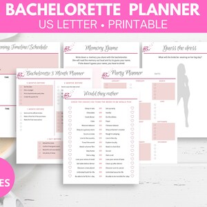Bachelorette Planner Printable, Bachelorette Planning Template for ...