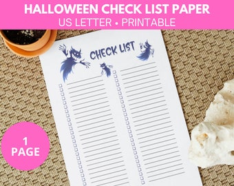 Halloween to do list printable, Halloween checklist, checklist printable, checklist notepad, printable blank checklist planner, download pdf