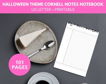 Cornell notes printable, cornell notes notebook, cornell notes template, cornell notes method paper pages, notes taking templates, paper pdf