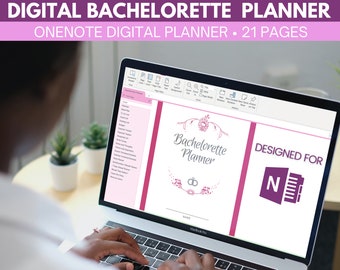 Bachelorette digital itinerary, digital Bachelorette OneNote planner, digital planner Android phone, OneNote planner iPad planner