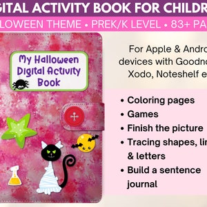 Digital activity book for kids, halloween kids activity, activity book kids below 6 years, preschool binder pdf, kids activities book, iPad image 6