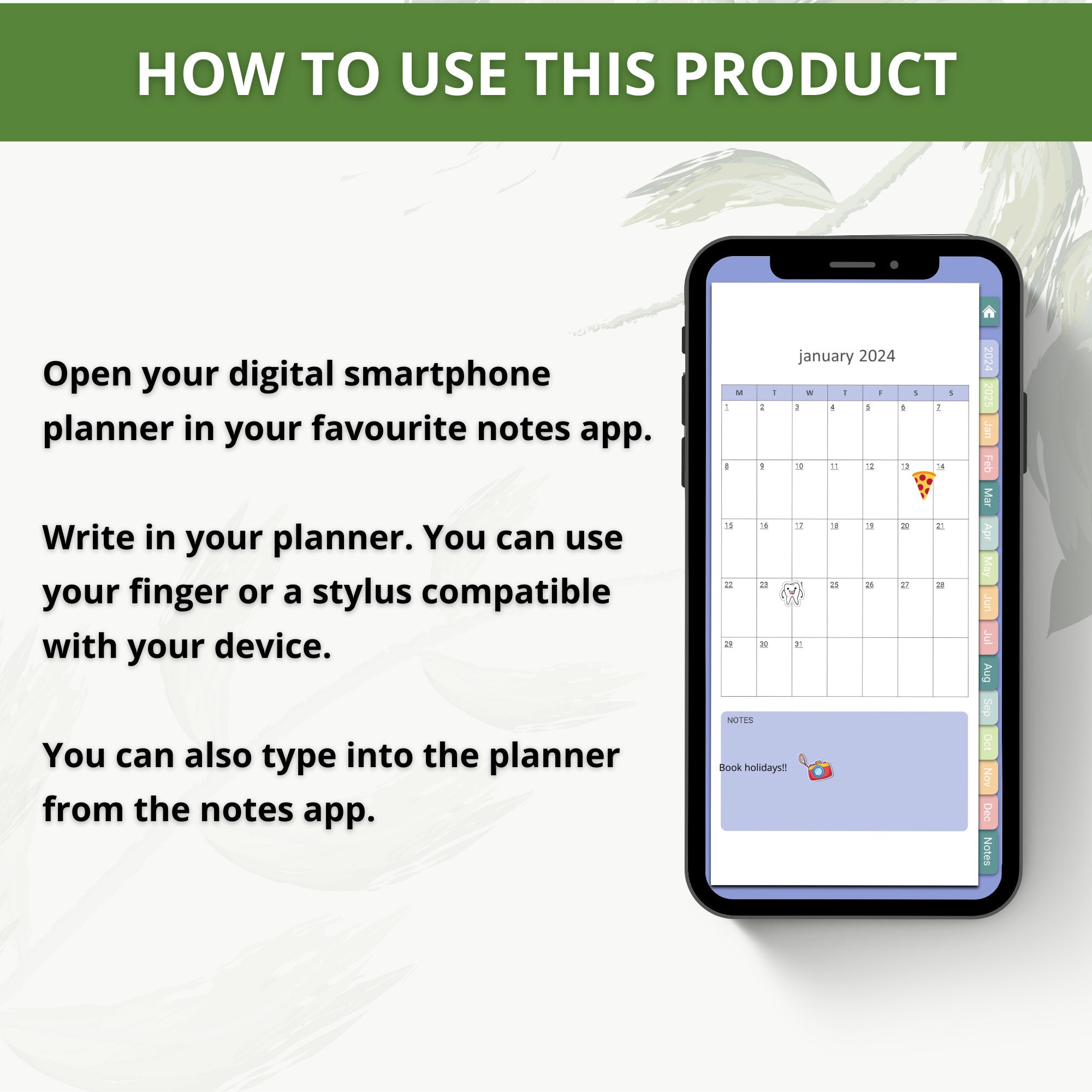 Digital Planner for Iphone, Digital Planner for Android, 2024