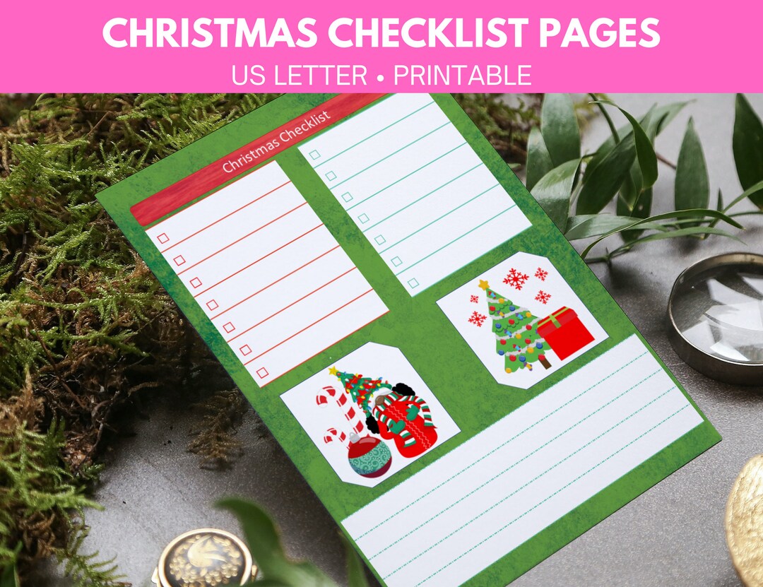 Christmas Checklist Printable, Christmas Stationary Printable, Check ...