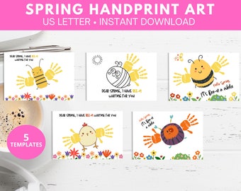 Spring hand print art, handprint craft kids , daycare art, hand print craft, kindergarten craft, digital download pdf, instant download