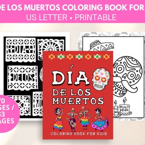Día de los muertos coloring book, dia de los muertos coloring pages, dia de los muertos kids activities, digital download, printable pdf