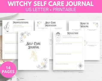 Witchy self care planner, self care journal printable, witch printable, witch self care, spiritual printables, witchy journal printable