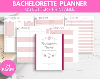 Bachelorette Planner Printable, Bachelorette Planning Template for Printing, Hen Party Planning Template, Bachelorette Itinerary Template