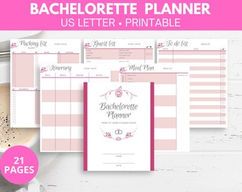 Bachelorette Planner Printable, Bachelorette Planning Template for Printing, Hen Party Planning Template, Bachelorette Itinerary Template