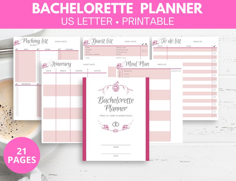 Bachelorette Planner Printable Bachelorette Planning Template Etsy