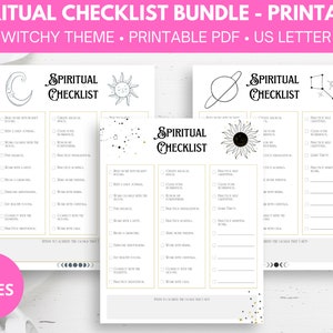 Spiritual checklist, spiritual planner, witch printable, spiritual printables, witchy journal printable, checklist printable, download pdf