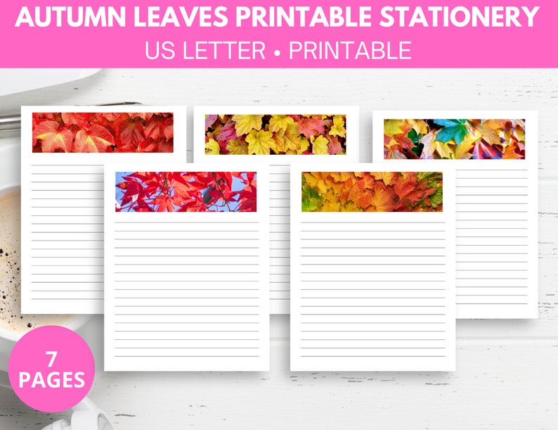 October Notepad Printable Autumn Stationery, Autumn Notepad, Printable Notes Page ...