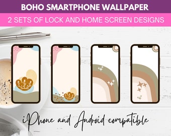 Boho phone wallpaper, aesthetic phone wallpaper, android phone wallpaper digital download, phone background, boho iphone wallpaper