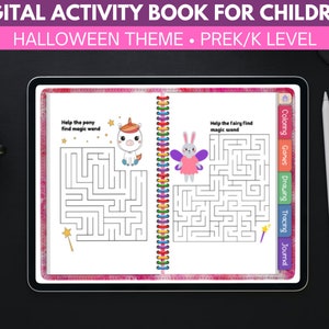 Digital activity book for kids, halloween kids activity, activity book kids below 6 years, preschool binder pdf, kids activities book, iPad image 5