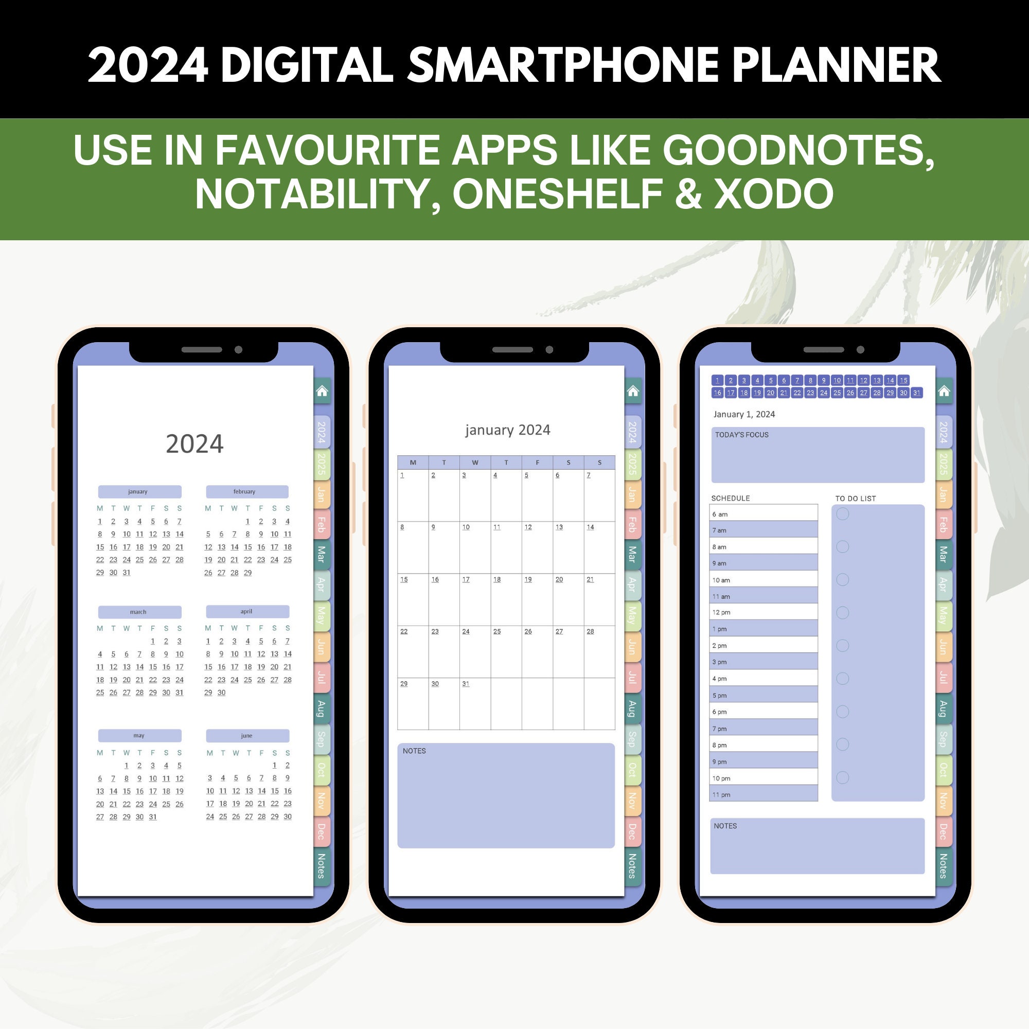 Digital Planner for Iphone, Digital Planner for Android, 2024