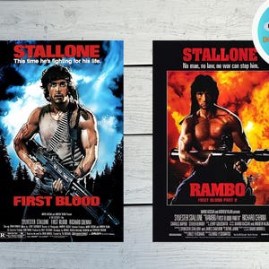 Rambo Movie Poster Bundle | Set of 16 Digital Prints | Sylvester Stallone Wall Art | Cult Film Printable Posters | Instant Download 300 DPI