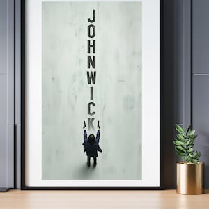 John Wick Movie Poster | Minimalist Wall Art | Digital Download | Action Film Print | Home Decor | Printable Movie Poster